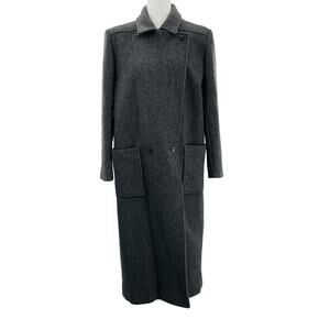 Vintage 80s Benard By Harvey Bernard Gray Wool Long Maxi Winter Coat Plus Sz 16